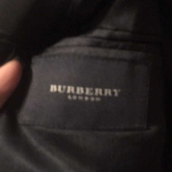 Burberry London man coat with logo on buttons silver color navy blue. - Picture 4 of 9